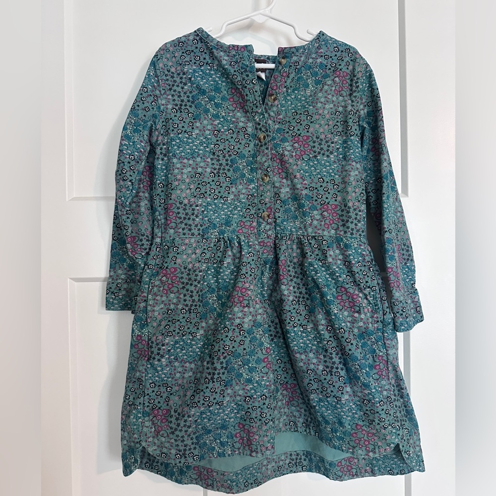 Tea Collection Corduroy Floral Long Sleeve Dress